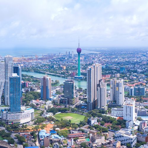 Colombo city seen from above, Sri Lanka capital city, Aerial photography, drone shots, amazing view, beautiful places, amazing view, misty day over the city