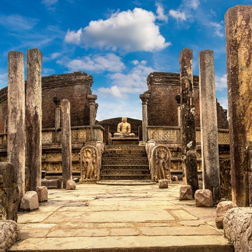 Ruins of  Vatadage in Polonnaruwa Archaeological Museum, Sri Lanka